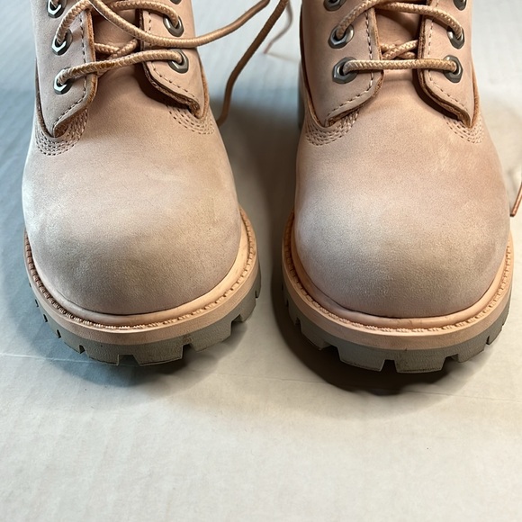 Timberland Boots Girls Size 13 Light Pink Nubuck Waterproof Leather Lace up - Picture 8 of 16